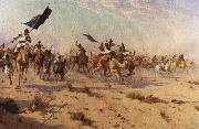 Robert Talbot Kelly The Flight of the Khalifa after his defeat at the battle of Omdurman, 2nd September 1898 Spain oil painting artist